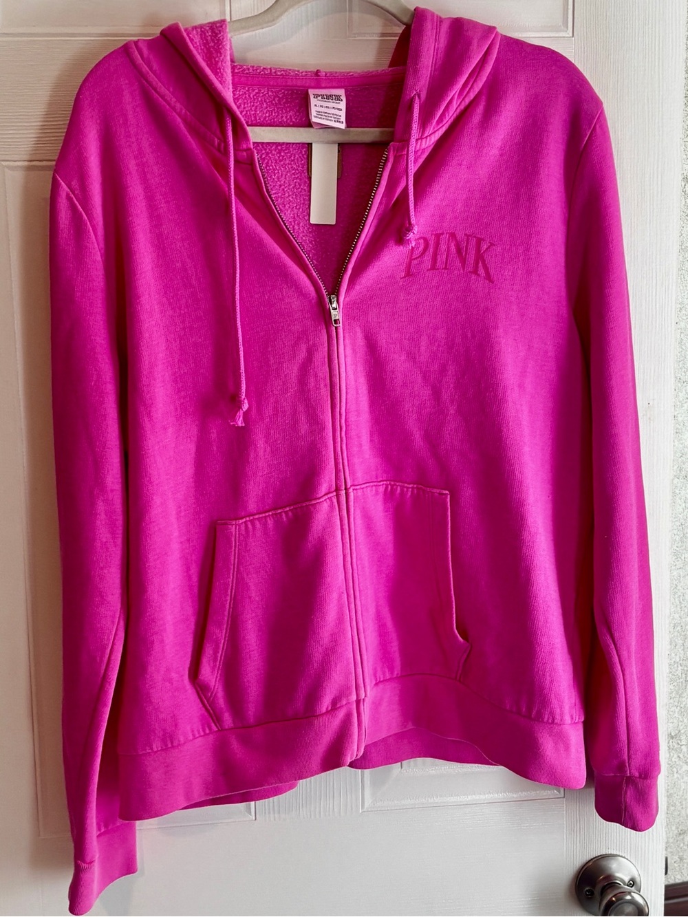 Victoria’s Secret PINK Hot Pink Full Zip Hoodie XL NWT